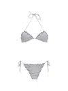 Mc2 Saint Barth Striped Ruffled Bikini In Multi