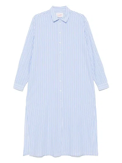 Mc2 Saint Barth Striped Shirt Dress In Blue