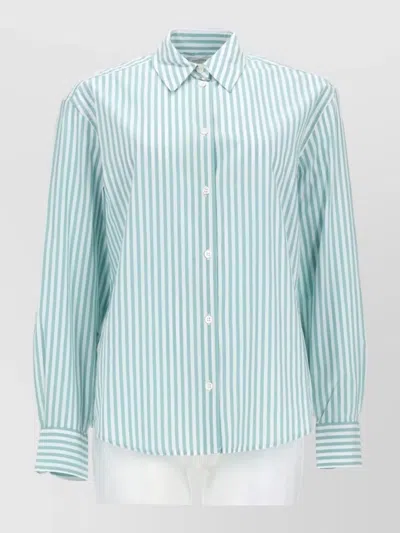 Mc2 Saint Barth Striped Shirt Straight Cut Collar Embroidery