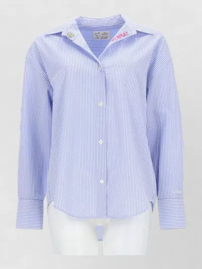 Mc2 Saint Barth Striped Shirt Straight Cut Embroidered Front