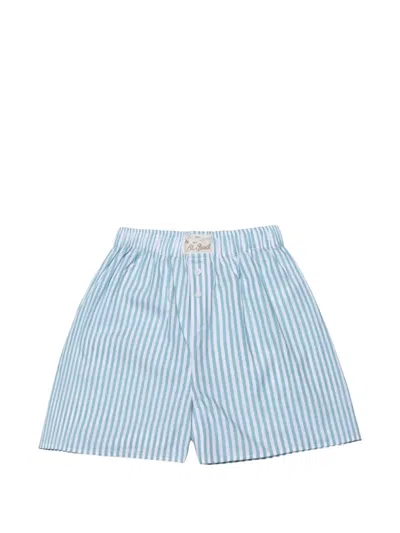 Mc2 Saint Barth Striped Shorts In Blue