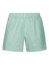 Mc2 Saint Barth Striped Shorts In Green