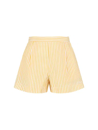 Mc2 Saint Barth Striped Shorts In Yellow