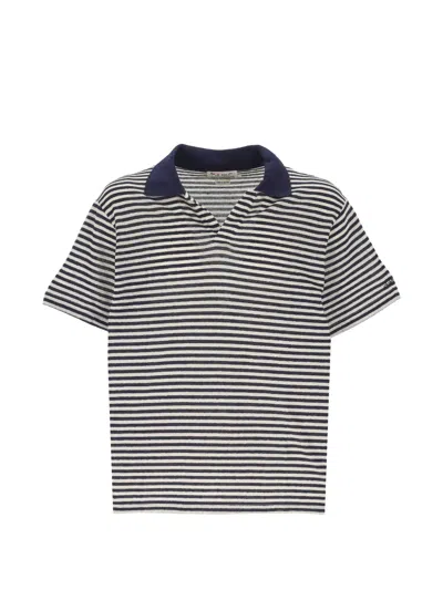 Mc2 Saint Barth Striped Short-sleeve T-shirt In Blue