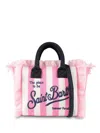 Mc2 Saint Barth Striped Shoulder Bag In Pink