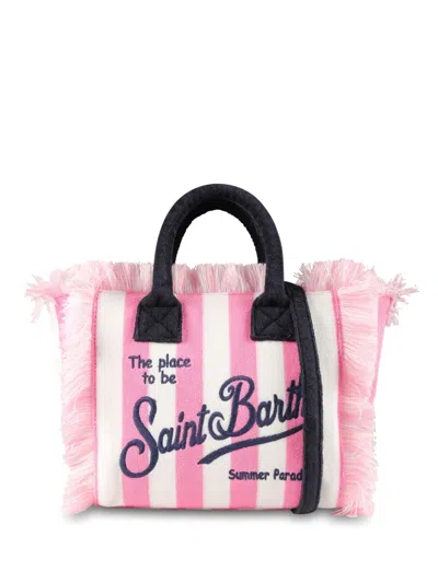 Mc2 Saint Barth Kids' Striped Shoulder Bag In Pink