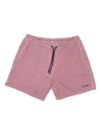 Mc2 Saint Barth Striped Swim Shorts In Pink