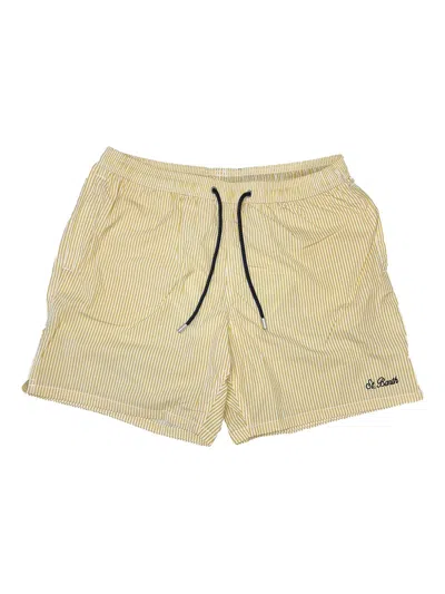 Mc2 Saint Barth Striped Swim Shorts In Neutral