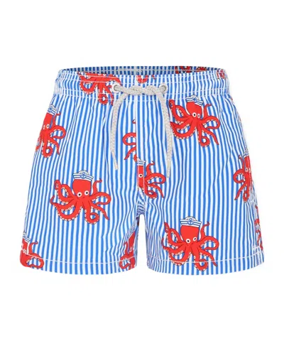 Mc2 Saint Barth Striped Swim Shorts In Blue