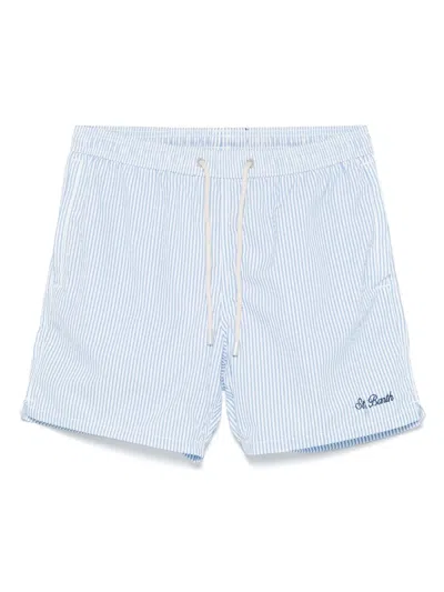 Mc2 Saint Barth Striped Swim Shorts In Blue