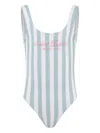 Mc2 Saint Barth Striped Swimsuit In Green