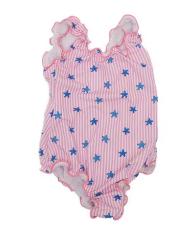 Mc2 Saint Barth Kids' Striped Swimsuit In Multi