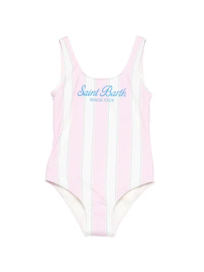 Mc2 Saint Barth Kids' Striped Swimsuit In Multi