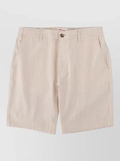 Mc2 Saint Barth Striped Trousers Belt Loops Side And Back Pockets In Pink