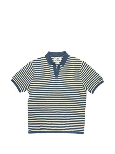 Mc2 Saint Barth Striped T-shirt In Blue