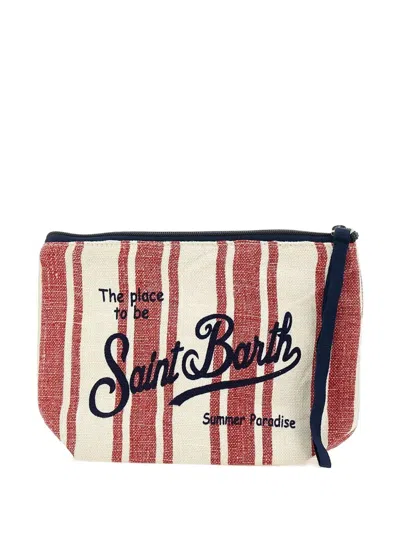 Mc2 Saint Barth Striped Zip Clutch Bag