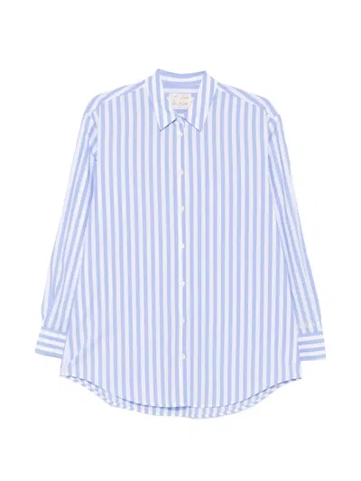 Mc2 Saint Barth Striped-pattern Shirt In Blue