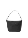Mc2 Saint Barth Structured Black Handbag With Embossed Design In Black