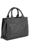 Mc2 Saint Barth Structured Textured Leather Midi Shoulder Bag In Gray