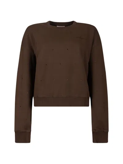 Mc2 Saint Barth Stud-embellished Sweatshirt In Brown