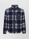 Mc2 Saint Barth Logo-embroidered Fleece Tartan Jacket In Blue