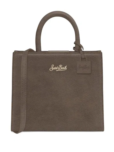 Mc2 Saint Barth Suede Tote Bag In Brown