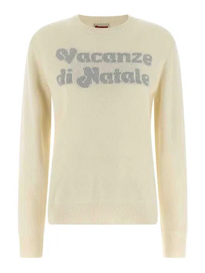 Mc2 Saint Barth New Queen-vacanze Di Natale Sweater Limited Ed. In Neutral