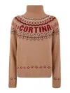 Mc2 Saint Barth Meghan Nordic Box Sweater In Brown