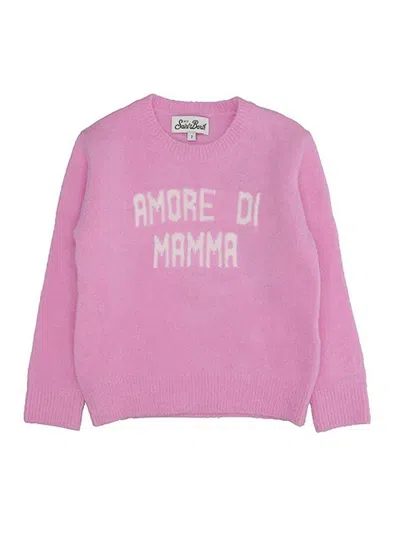 Mc2 Saint Barth Kids' Pullover With Print In Pink