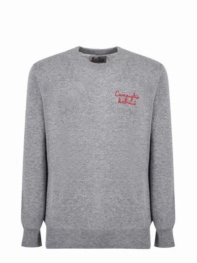 Mc2 Saint Barth Sweater In Wool And Cashmere Blend In Grey