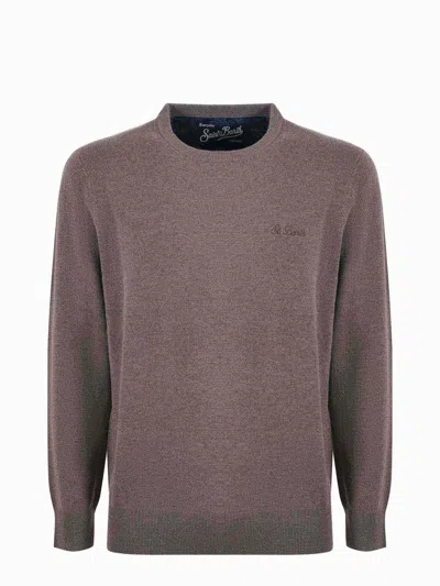 Mc2 Saint Barth St. Barth Embroidered Crewneck Jumper In Grey
