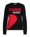 Mc2 Saint Barth Maglia New Queen Paris In Love Nera In Black