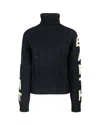 Mc2 Saint Barth Logo-jacquard Turtleneck Sweater In Black