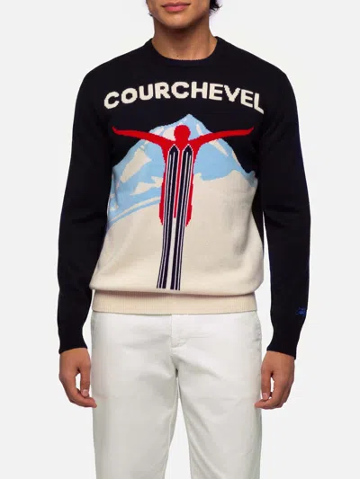 MC2 SAINT BARTH SWEATER HERON WITH COURCHEVEL POSTCARD JACQUARD