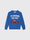 Mc2 Saint Barth Blue Wool-blend Sweater With Car In Blue