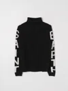 Mc2 Saint Barth Man Navy Blue Cable Knit Sweater Fisherman With Saint Barth Jacquard In Bunt
