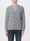 Mc2 Saint Barth Herrison Ribbed Cardigan In Gray