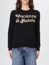 Mc2 Saint Barth Black Jacquard Wool Blend New Queen Sweater In Black