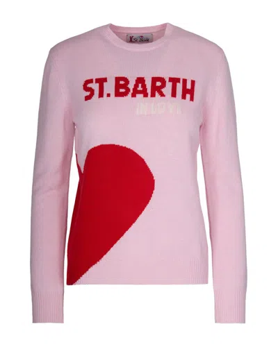 Mc2 Saint Barth Maglia New Queen St.barth In Love Rosa In Pink