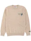 Mc2 Saint Barth Sweater With Embroidery In Neutral