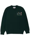Mc2 Saint Barth Sweater With Embroidery In Green