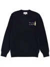 Mc2 Saint Barth Sweater Crew Neck Embroidered Detail Long Sleeves In Black