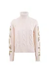Mc2 Saint Barth Adler St. Moritz Roll-neck Sweater In Avorio/oro