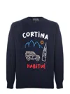 Mc2 Saint Barth Graphic-print Long-sleeve Sweater In Black