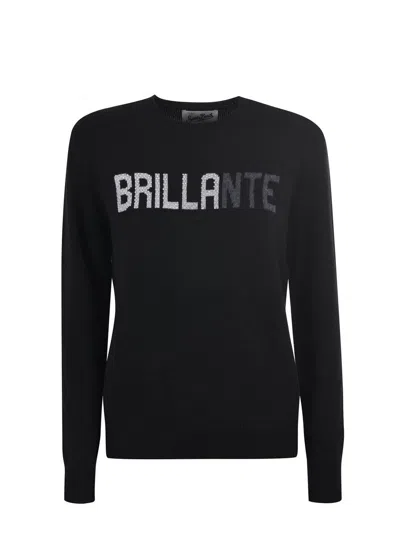 Mc2 Saint Barth Gc New Queen Brilliant Rhinestone Gc Brilliant Rhinestone Sweater In Black