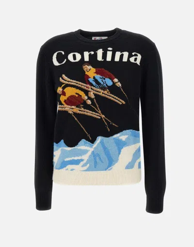 Mc2 Saint Barth Cortina Wool And Cashmere Blend Jumper In Black