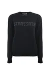 Mc2 Saint Barth Strassata Embellished Crewneck Jumper In Black