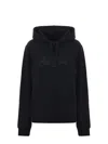 Mc2 Saint Barth Cotton Hoodie With Rhinestone Logo In Black