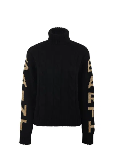 Mc2 Saint Barth High-necked Long-sleeved Jumper In Black