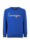 Mc2 Saint Barth Courmayeur Sweater In Wool Blend In Blu Cobalto